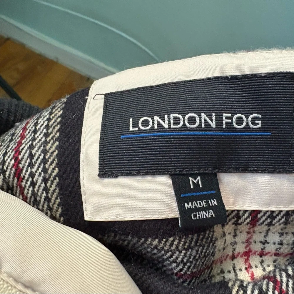 The London Fog women's trench coat in beige with a corduroy brown collar is a cl